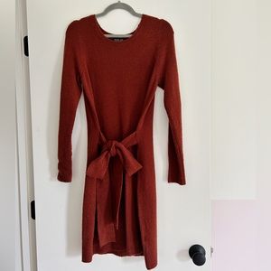 Rachel Zoe Burnt Orange, Clay Sweater Tie Dress Size Medium